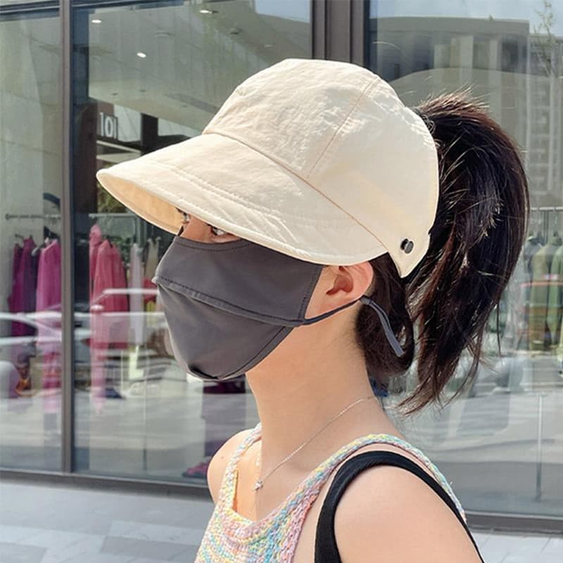 可扎馬尾防曬遮陽帽
