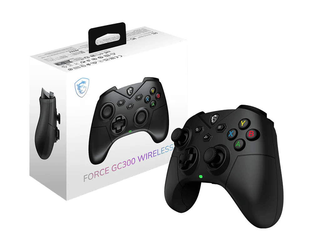【2026熱銷推薦】MSI FORCE GC300 WIRELESS 微星無線遊戲手把 (模擬拇指搖桿/ 雙人體工學按鈕/ 雙馬達震動反饋/ 黑)