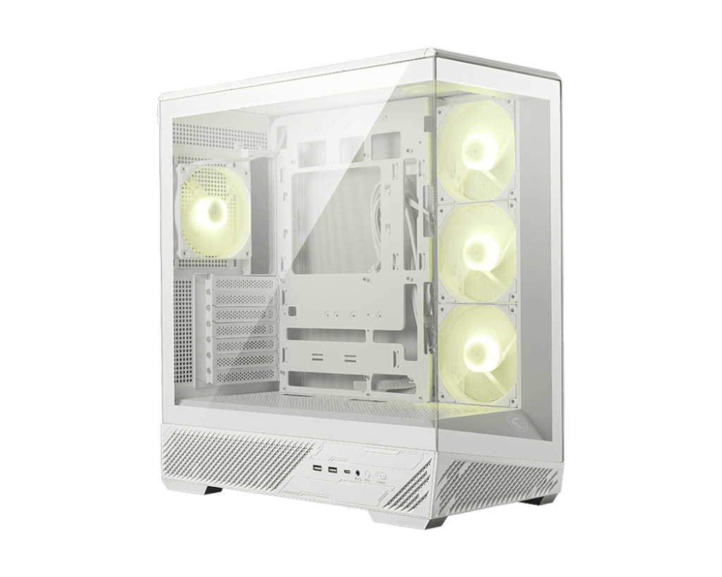 【福利品】MSI MAG PANO 130R PZ WHITE 微星電腦機殼 (270度全海景 / 升級散熱氣流/ 支援背插/ 白)