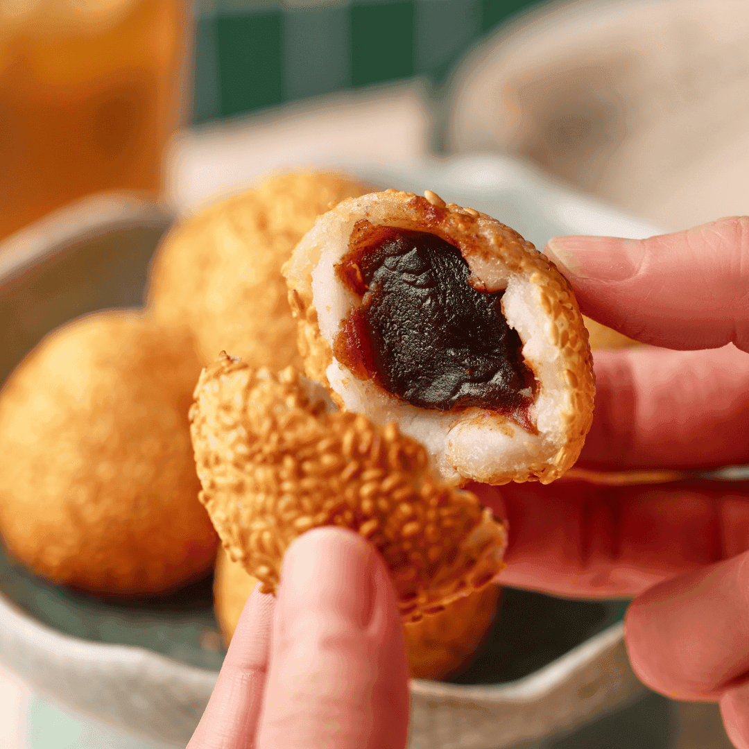 【心港點】香酥紅豆芝麻球/6入