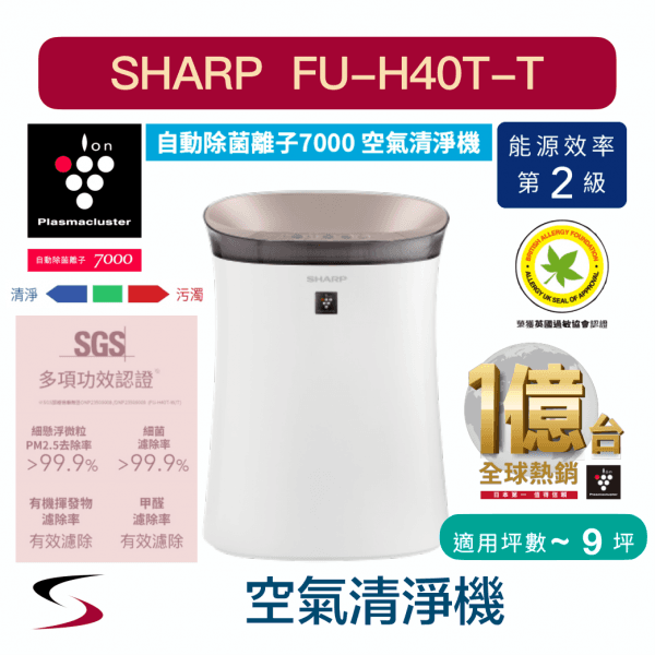 【SHARP夏普】自動除菌離子抗敏空氣清淨機