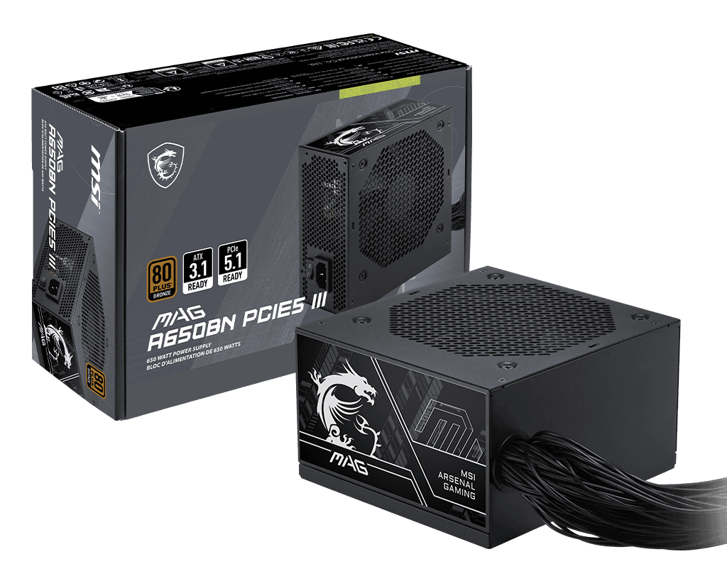 【福利品】MSI MAG A650BN PCIE5 III 微星電源供應器 (銅牌)